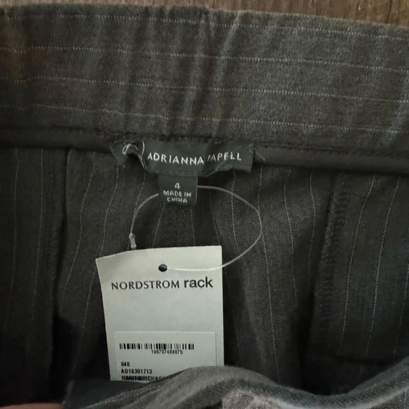 New Adrianna Pappell Grey Pinstripe Dress Pants 4 - Picture 2 of 6